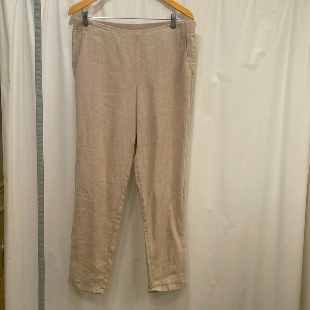 Linen straight leg pants